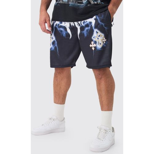 Grande taille - Short de basket à imprimé croisé - XXXL - Boohooman - Modalova