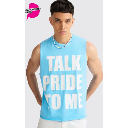 Débardeur oversize déchiré à slogan Talk Pride To Me - Pride - S - Boohooman - Modalova