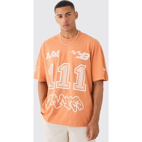 T-shirt oversize imprimé moto - XS - Boohooman - Modalova