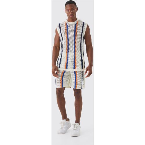 Ensemble oversize à rayures avec short - S - Boohooman - Modalova