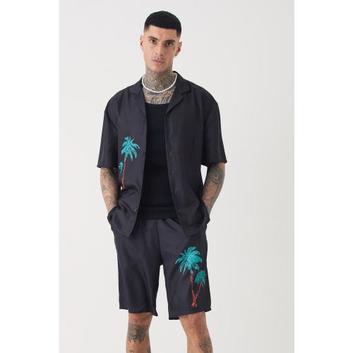 Tall - Ensemble imprimé avec chemise et bermuda - XL - Boohooman - Modalova