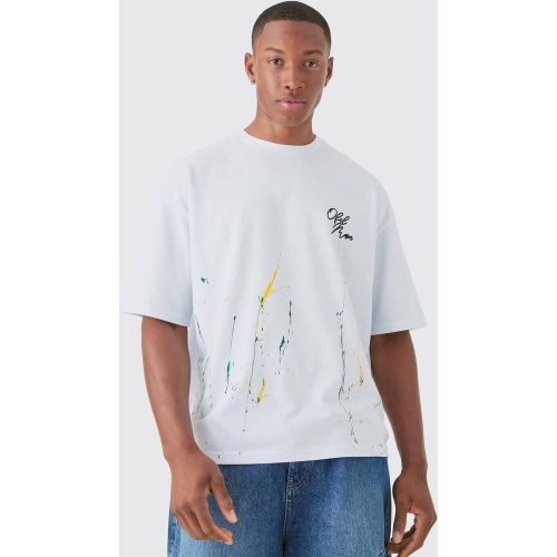 T-shirt oversize à taches de peinture - S - Boohooman - Modalova