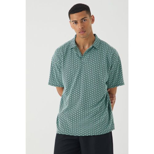 Polo oversize rayé - M - Boohooman - Modalova