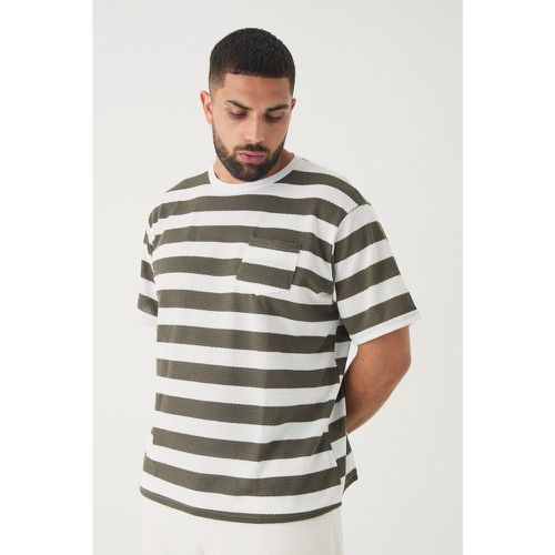 Grande taille - T-shirt rayé oversize - XXXL - Boohooman - Modalova