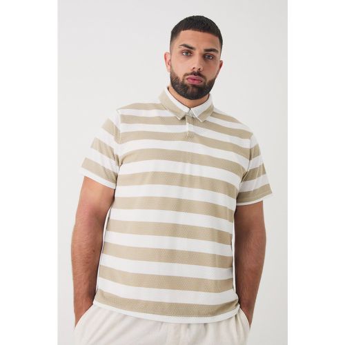 Grande taille - Polo rayé texturé - XXXL - Boohooman - Modalova