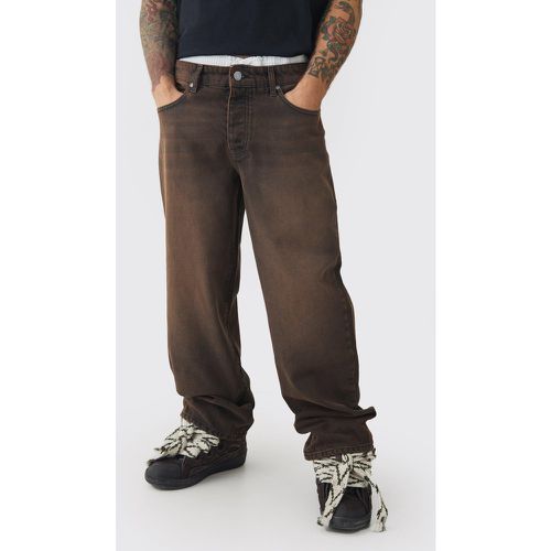 Jean baggy à double taille contrastante - 28R - Boohooman - Modalova