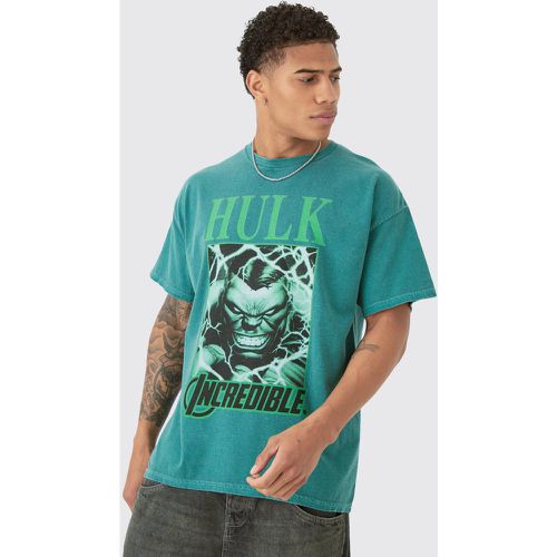 T-shirt oversize délavé à imprimé Hulk - M - Boohooman - Modalova