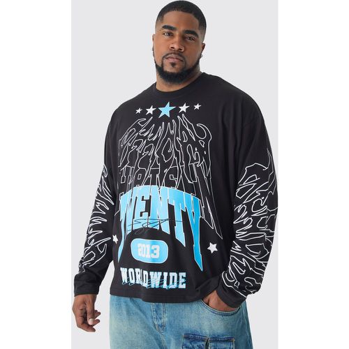 Grande taille - Sweat imprimé court homme - XXXL - Boohooman - Modalova