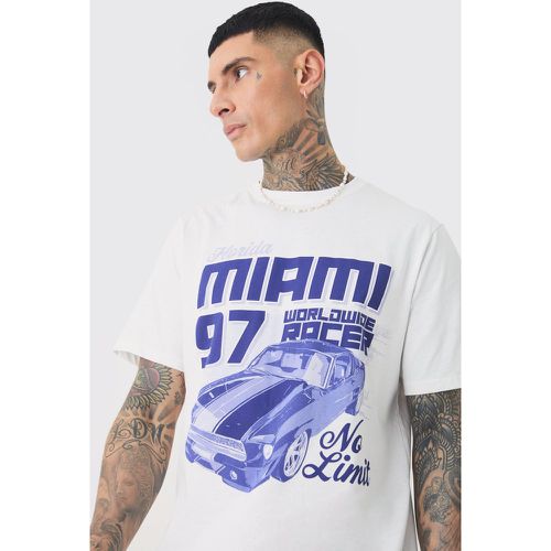 Tall Miami Moto Print T-shirt - Boohooman - Modalova