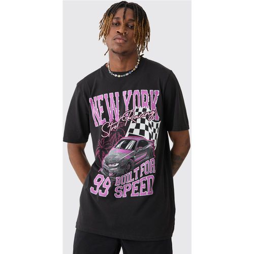 Tall New York Moto Print T-shirt - Boohooman - Modalova