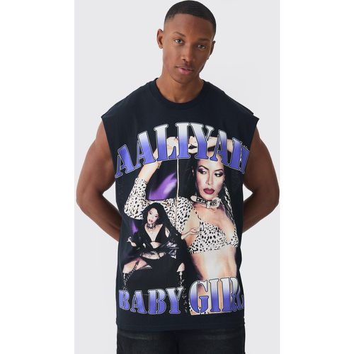 Oversized Large Scale Aaliyah License vest - Boohooman - Modalova