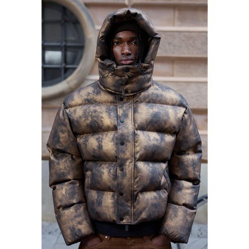 Doudoune oversize délavée à capuche - S - Boohooman - Modalova