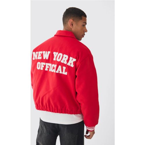 Veste universitaire oversize en - M - Boohooman - Modalova