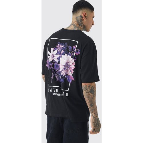 Tall Oversized Floral Back Graphic T-shirt - Boohooman - Modalova