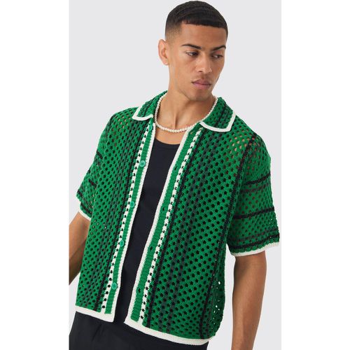 Polo oversize rayé à coutures apparentes - S - Boohooman - Modalova