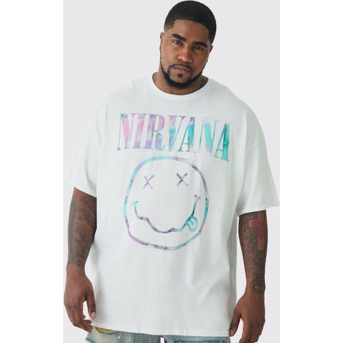 Plus Nirvana Tie Dye Logo License T-shirt - - XXXL - Boohooman - Modalova