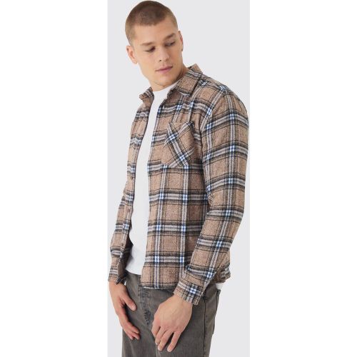 Chemise à carreaux et manches longues - M - Boohooman - Modalova