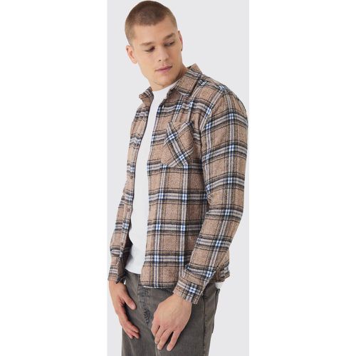 Chemise à carreaux et manches longues - S - Boohooman - Modalova