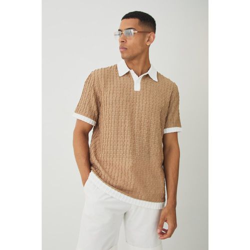 Polo droit texturé - S - Boohooman - Modalova