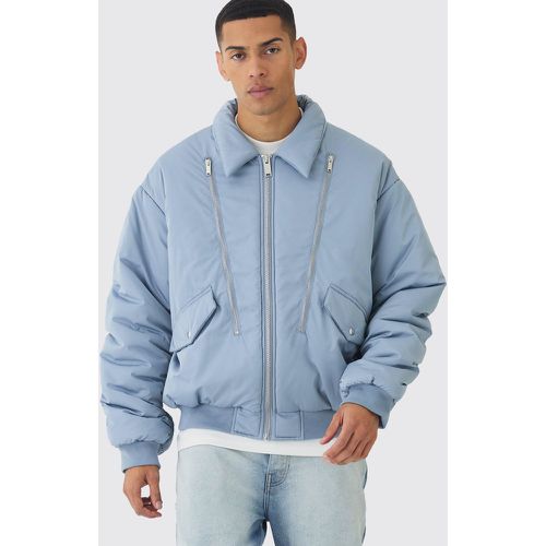 Bomber oversize en ardoise homme - S - Boohooman - Modalova