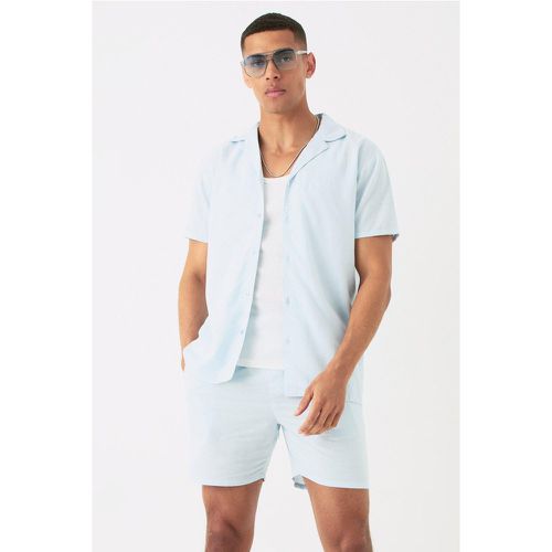 Ensemble en lin à manches courtes avec chemise et short - M - Boohooman - Modalova