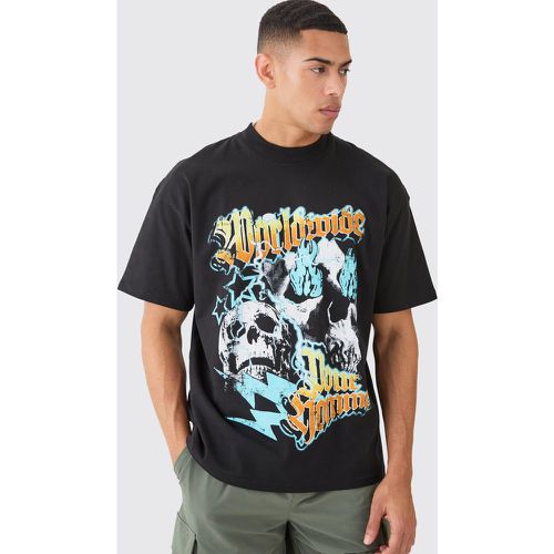 Oversized Worldwide Skull T-shirt - Boohooman - Modalova