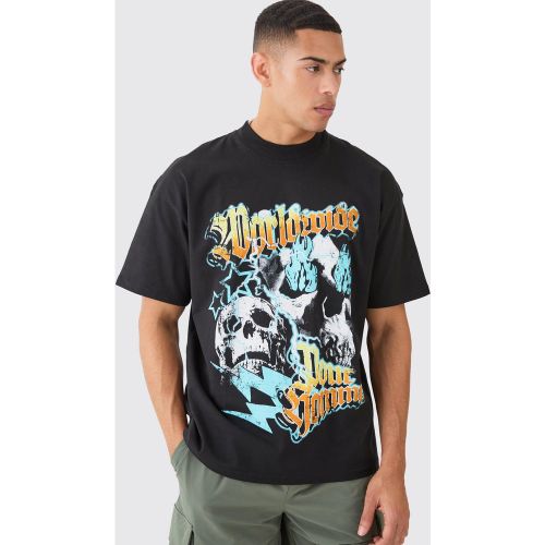 T-shirt oversize imprimé crâne - XS - Boohooman - Modalova