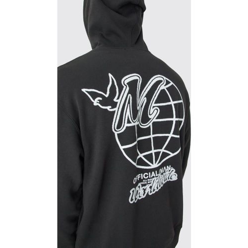 Sweat à capuche oversize imprimé graphique - L - Boohooman - Modalova