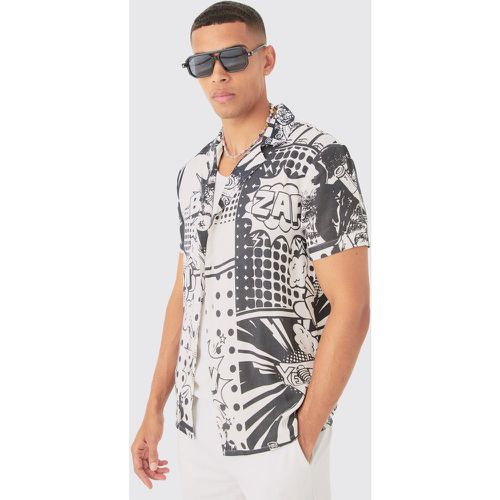 Chemise en viscose imprimé espace - L - Boohooman - Modalova