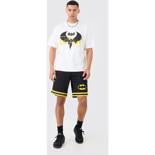 Ensemble oversize à imprimé Batman avec t-shirt et short - S - Boohooman - Modalova