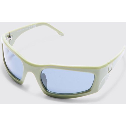 Lunettes de soleil visière olive - ONE SIZE - Boohooman - Modalova