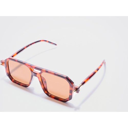 Lunettes de soleil aviateur écaille de tortue - ONE SIZE - Boohooman - Modalova