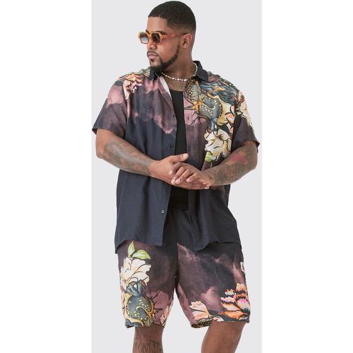 Grande taille - Ensemble avec chemise serpent et short homme - XXXL - Boohooman - Modalova