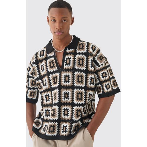 Polo oversize en crochet - S - Boohooman - Modalova