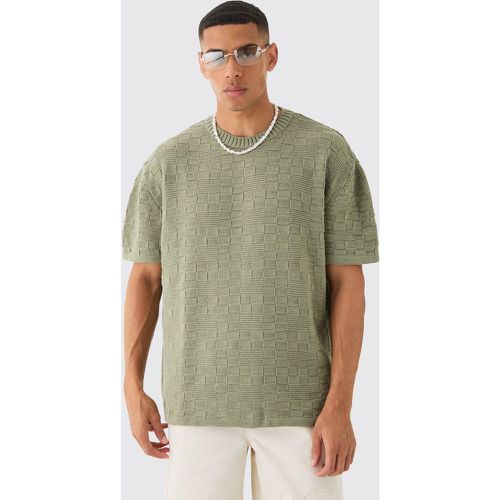 T-shirt oversize en maille texturée - L - Boohooman - Modalova