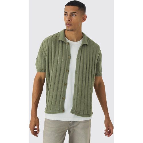 Chemise oversize ouverte en maille à découpes - L - Boohooman - Modalova