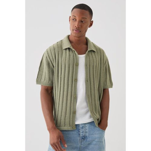 Chemise oversize ouverte en maille à découpes - XS - Boohooman - Modalova