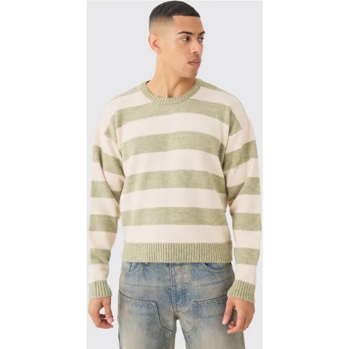 Pull oversize rayé en - XL - Boohooman - Modalova