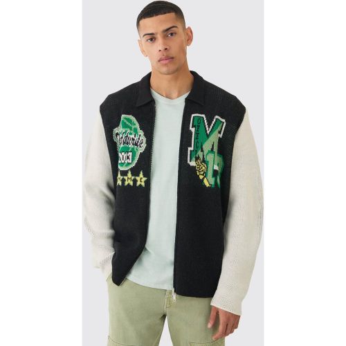 Veste Harrington oversize universitaire - S - Boohooman - Modalova
