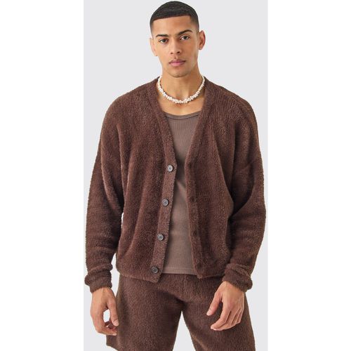 Cardigan en maille duveteuse - L - Boohooman - Modalova