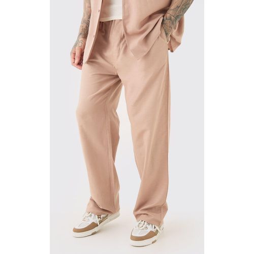 Tall - Pantalon large en lin à taille élastiquée - S - Boohooman - Modalova