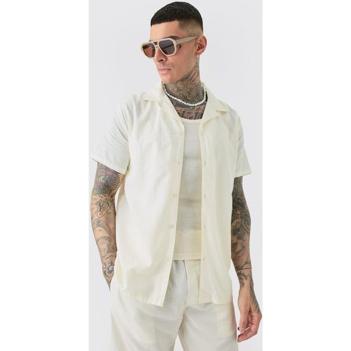 Tall - Chemise en lin écru - S - Boohooman - Modalova