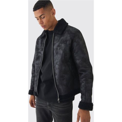 Veste aviateur en faux daim - S - Boohooman - Modalova