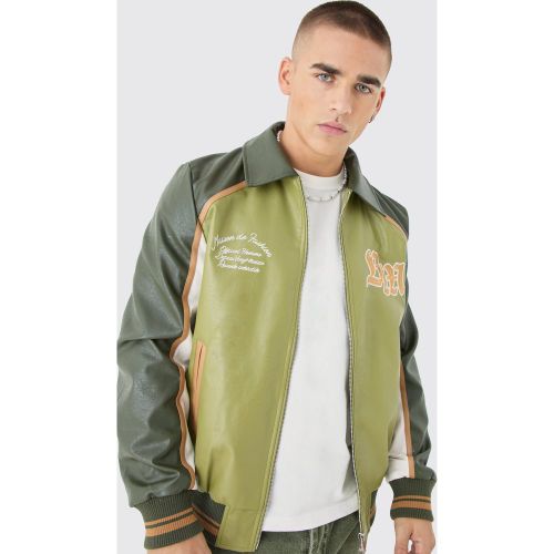 Veste universitaire à écusson Bm - XS - Boohooman - Modalova