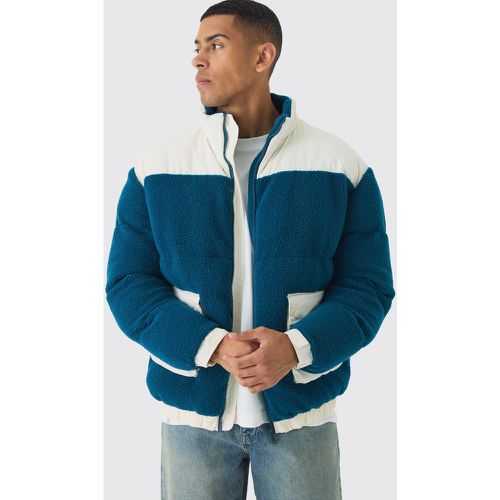 Doudoune oversize à col montant en polaire - S - Boohooman - Modalova