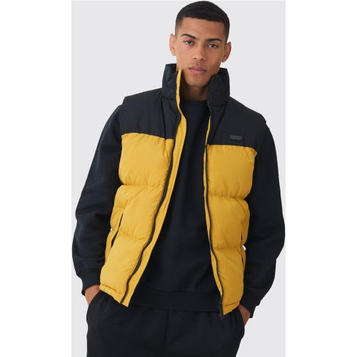 Doudoune color block sans manches à col cheminée - MAN - S - Boohooman - Modalova