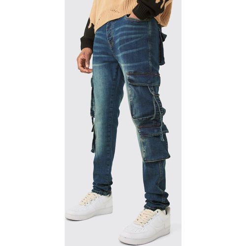 Tall - Jean cargo skinny délavé homme - 30 - Boohooman - Modalova