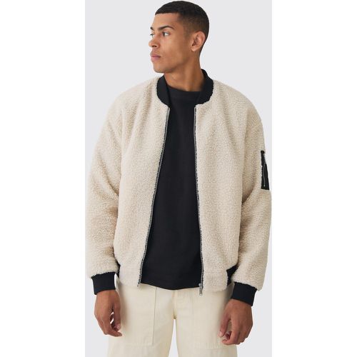 Bomber en polaire Ma1 écru homme - L - Boohooman - Modalova