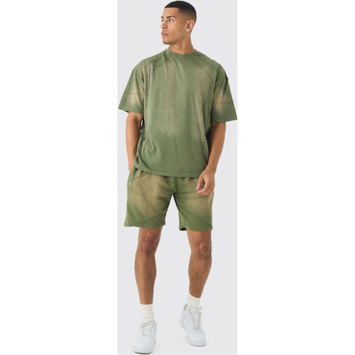 Ensemble oversize délavé avec t-shirt et short - S - Boohooman - Modalova