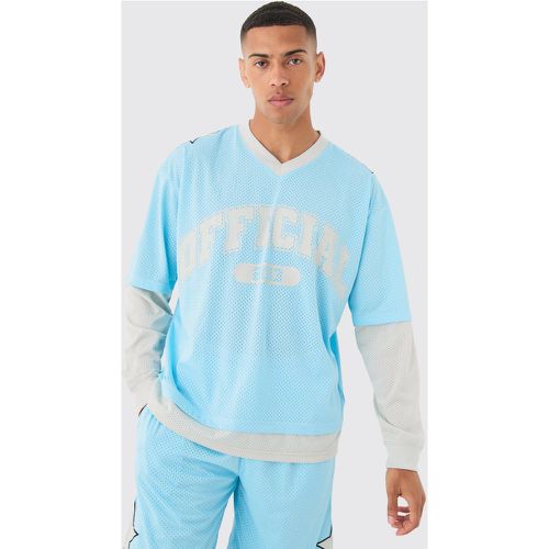 Top oversize en mesh - Official - S - Boohooman - Modalova